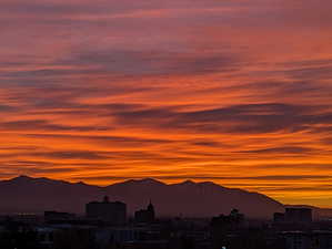 Sunset view of  Oquirrh mountains