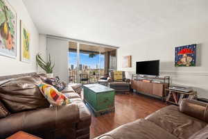 Living room with western view of the city