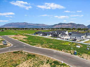 View of mountain background with nearby suburban area
