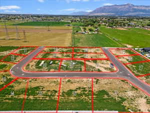 View of property location featuring property boundaries highlighted and mountains