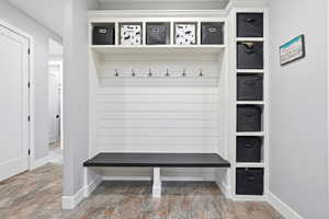 Mudroom with baseboards