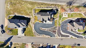 Aerial perspective of suburban area