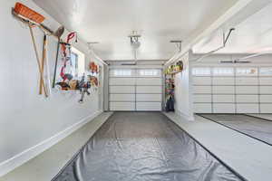 Garage with baseboards