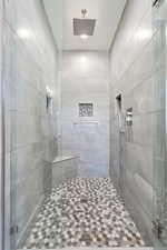 Full bathroom with a stall shower