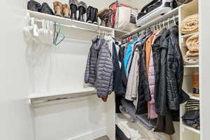 View of walk in closet