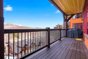Wooden terrace with grilling area