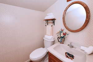 Upper floor powder room