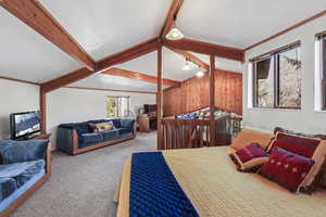 Upper floor with Bedroom area and living area