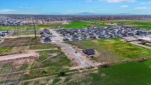 Aerial view of a mountainous background