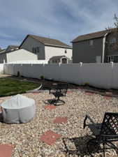 View of fenced backyard