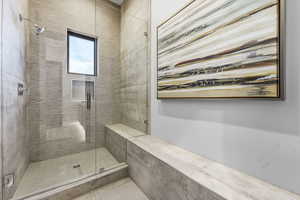 Bathroom with a shower stall