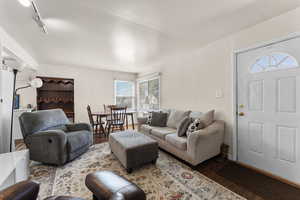 Living room featuring wood finished floors