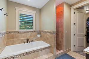 Full bathroom with a tile shower