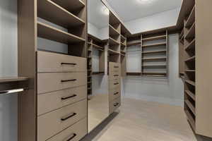 View of walk in closet