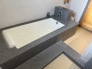 Bathroom view of a garden tub