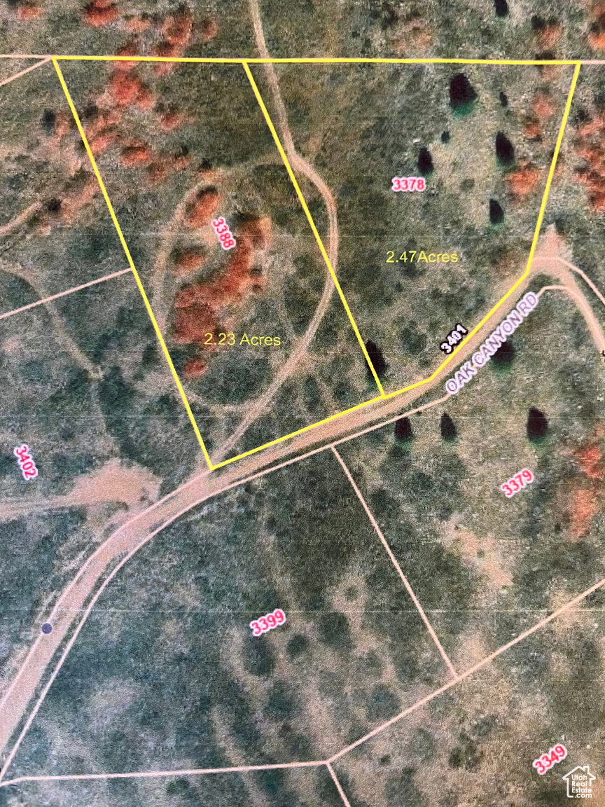 Aerial overview of property's location featuring property parcel outlined