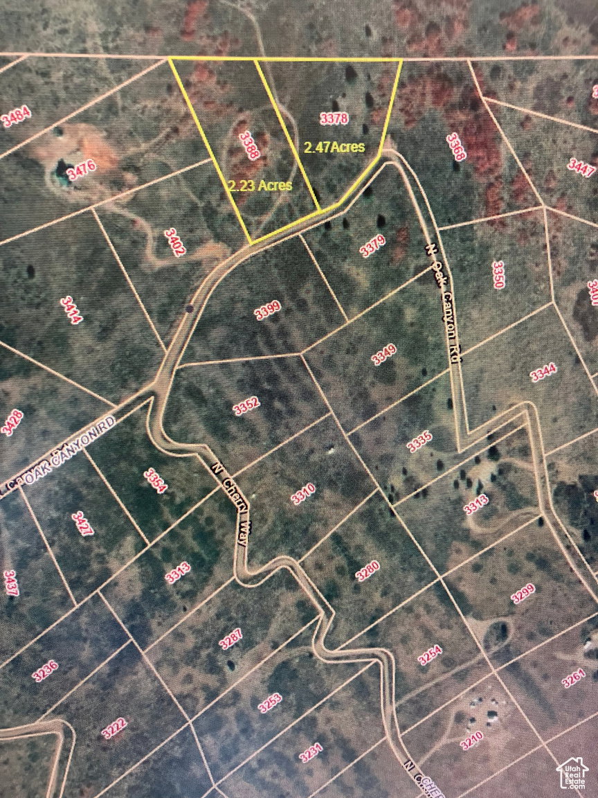 Aerial map of property and surrounding area