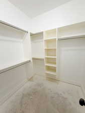 View of walk in closet