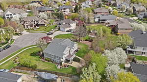 Aerial view of residential area