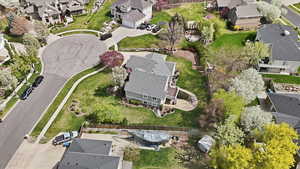 Aerial view of residential area