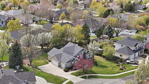 Aerial view of residential area