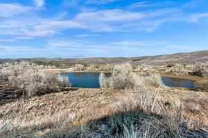 Water view featuring a mountain backdrop