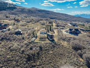 Aerial view of a mountainous background