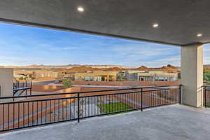 Balcony featuring a residential view