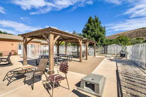 View of patio / terrace with a gazebo