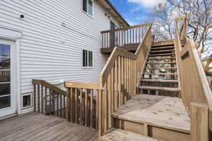 Deck featuring stairway