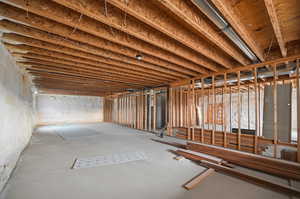 View of unfinished basement