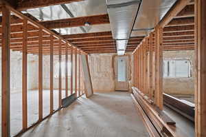 View of unfinished basement