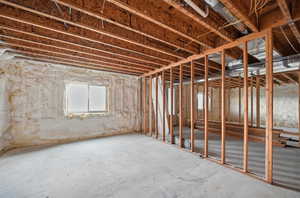 View of unfinished basement