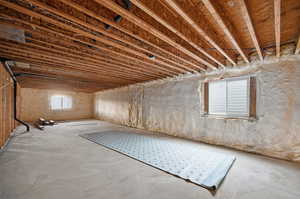 View of unfinished basement