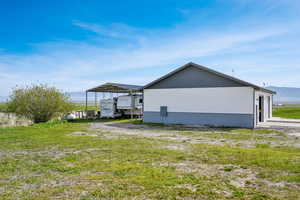 West side of shop showing covered RV parking