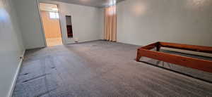 Large basement bedroom with built-in bed