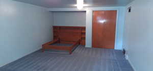 View of basement bedroom from entry doorway