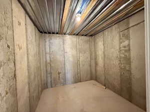 View of unfinished basement