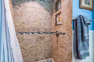 Bathroom with a stall shower