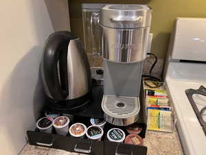 Kitchen view of washer / clothes dryer