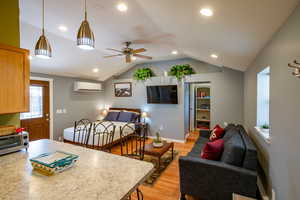 Bedroom featuring recessed lighting and light wood-style flooring