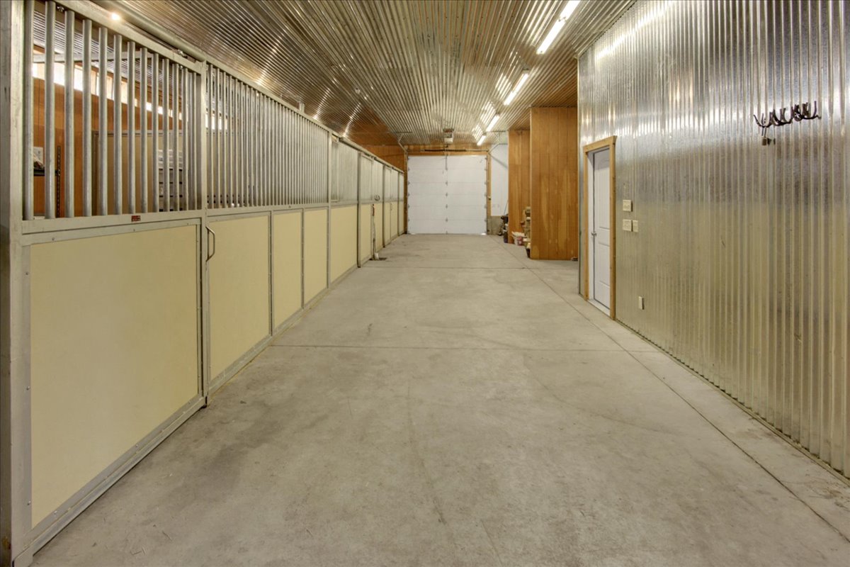 View of horse barn