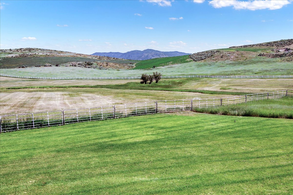 View of mountain background with rural landscape