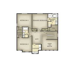 View of room layout. Generated photo, finishes may vary.