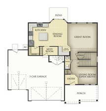 View of room layout. Generated photo, finishes may vary.