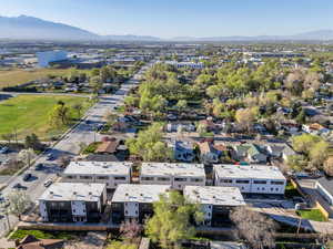 Bird's eye view of a mountain backdrop