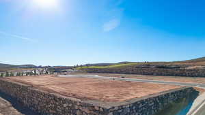 View of yard with a mountain view
