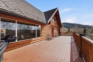 View of wooden deck