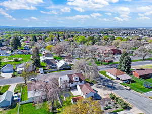 Aerial perspective of suburban area