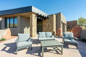 View of patio / terrace featuring an outdoor hangout area